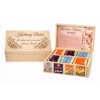 Herbaciarka Pudełko na Herbatę Prezent  Dzień Dziadka i Babci Herbatki w cenie