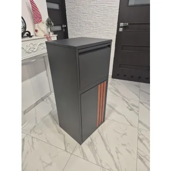 Skrzynka na paczki i listy – domowy paczkomat z zamkiem, czarna, stalowa