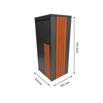 Skrzynka na paczki i listy – domowy paczkomat z zamkiem, czarna, stalowa