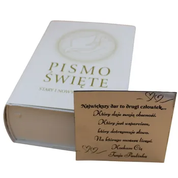 Pismo Święte z Grawerem Chrzest Roczek Bierzmowanie