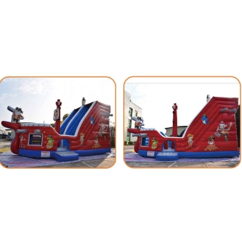 Dmuchana Ślizgawka Statek Piracki – 9m x 4m x 6,3m | Profesjonalna Zjeżdżalnia Dmuchana dla Dzieci