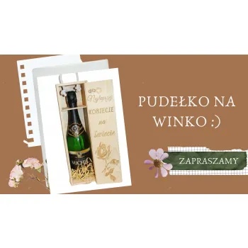 Drewniane Pudełko Prezentowe z Grawerem – na Butelkę (bez alkoholu)