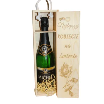 Drewniane Pudełko Prezentowe z Grawerem – na Butelkę (bez alkoholu)