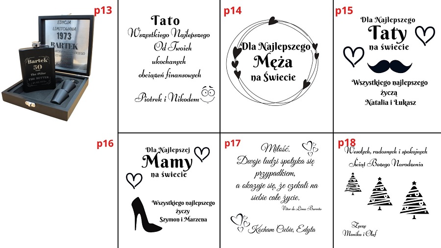 przykładowe wzory graweru na piersiówce