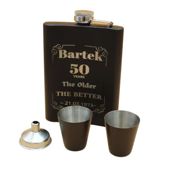 Elegancka Piersiówka z Grawerem – Idealny Zestaw Prezentowy na Urodziny i Jubileusze