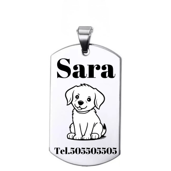 Adresówka dla psa z grawerem stal nierdzewna 2,4x4 cm – personalizowana zawieszka
