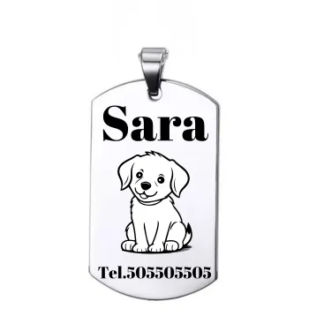 Adresówka dla psa z grawerem stal nierdzewna 2,4x4 cm – personalizowana zawieszka