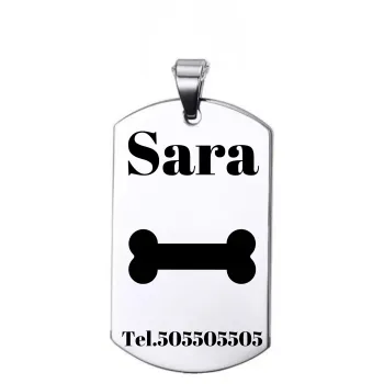 Adresówka dla psa z grawerem stal nierdzewna 2,4x4 cm – personalizowana zawieszka