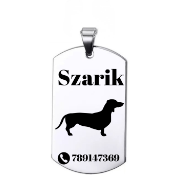 Adresówka dla psa z grawerem stal nierdzewna 2,4x4 cm – personalizowana zawieszka