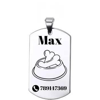 Adresówka dla psa z grawerem stal nierdzewna 2,4x4 cm – personalizowana zawieszka