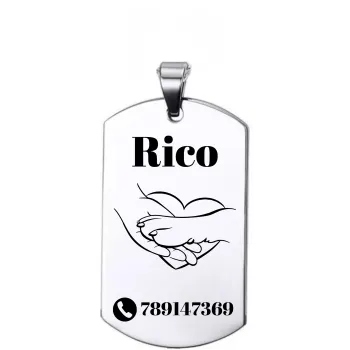 Adresówka dla psa z grawerem stal nierdzewna 2,4x4 cm – personalizowana zawieszka