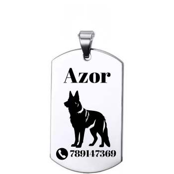 Adresówka dla psa z grawerem stal nierdzewna 2,4x4 cm – personalizowana zawieszka