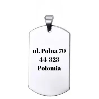 Adresówka dla psa z grawerem stal nierdzewna 2,4x4 cm – personalizowana zawieszka
